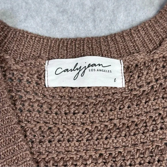 Carly Jean Los Angeles Chocolate V-Neck Sweater Vest - Picture 3 of 4